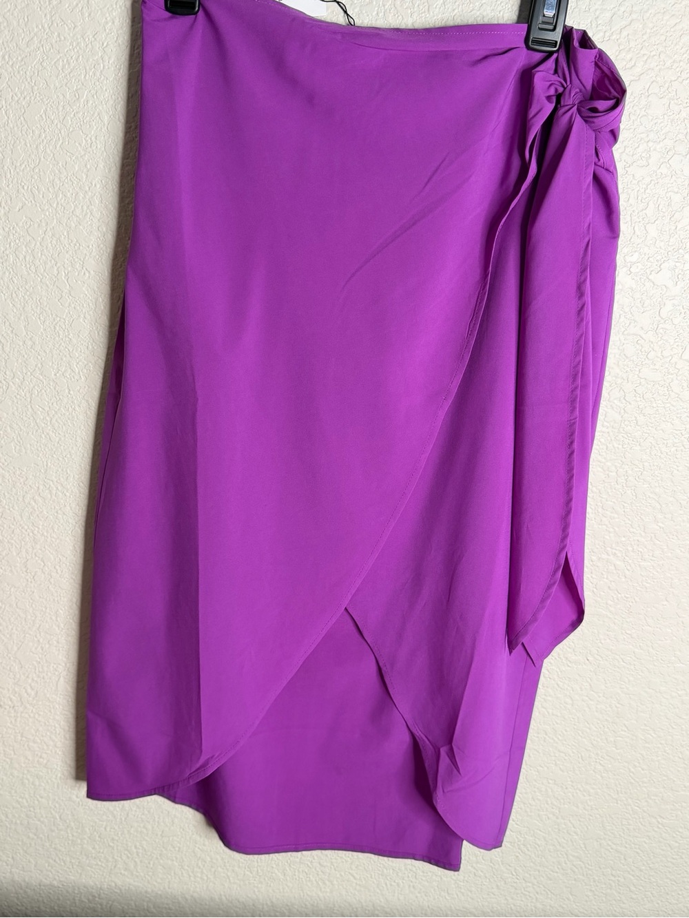 Naked Zebra Fuchsia Wrap Midi Skirt with Side Tie